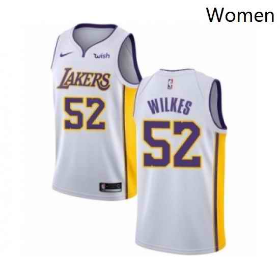Womens Los Angeles Lakers 52 Jamaal Wilkes Authentic White Basketball Jersey Association Edition